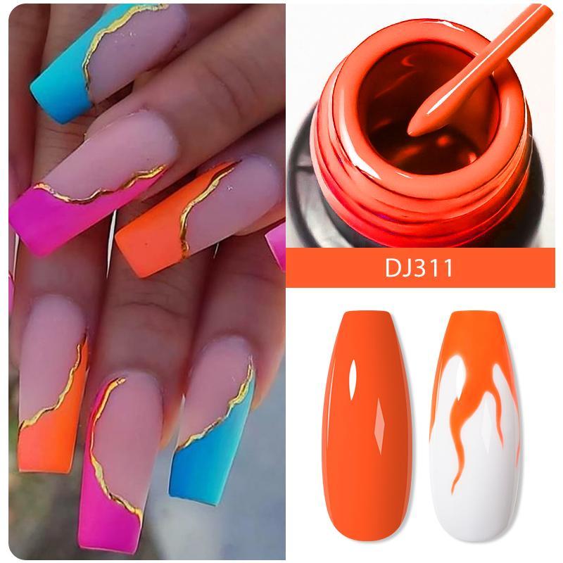 Nail Art Line Brush Polish Kit, 10pcs set Nail Art Liner Gel Drawing Polish Semi Permanent Need Lamp Cure, Nail Art & Nail Polish