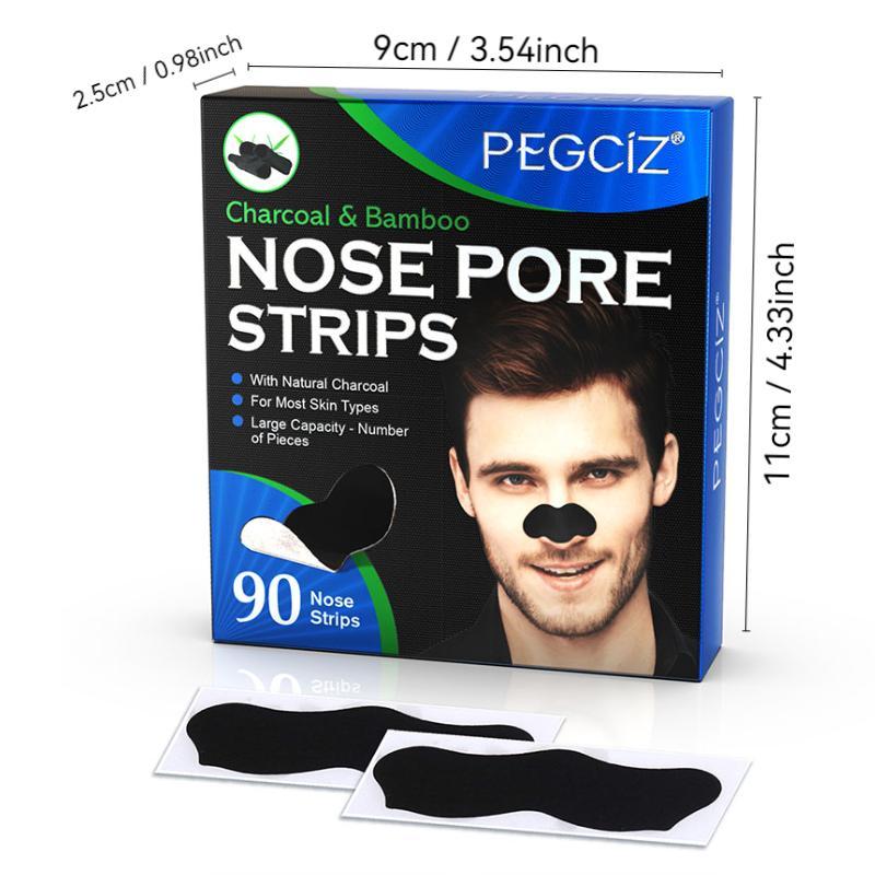 Charcoal Nose Pore Strips, 90pcs box Deep Cleansing Nose Strips, Nose Cleaning Patches, Skincare Products for Men