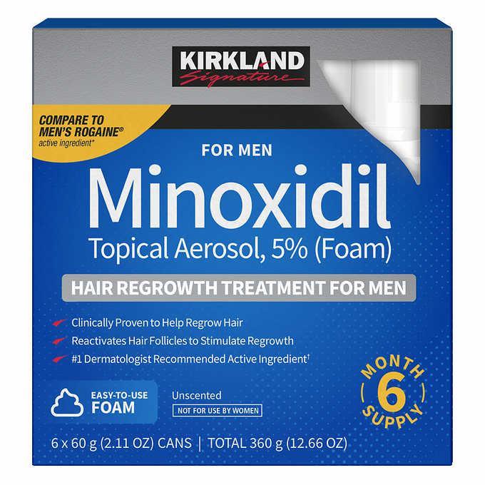 Kirkland Signature Hair Regrowth Treatment Minoxidil Foam for Men, 2.11 oz (1 to 6 Months Supply)