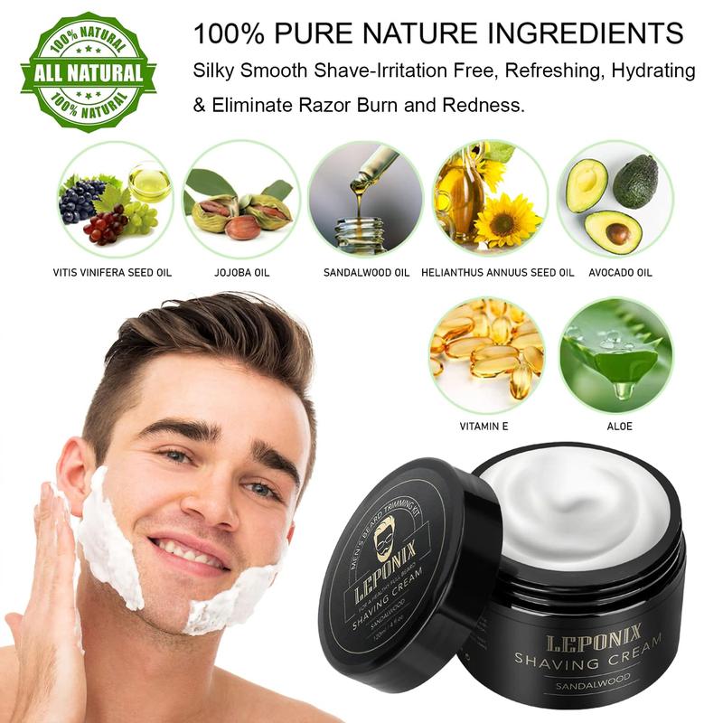 Shaving Kit for Men, Include Shaving Soap for Men, Shaving Brush, Shaving Cream, Shaving Bowl Mens Shaving Kit Aftershave Gift Set for Men Him Husband Boyfriend