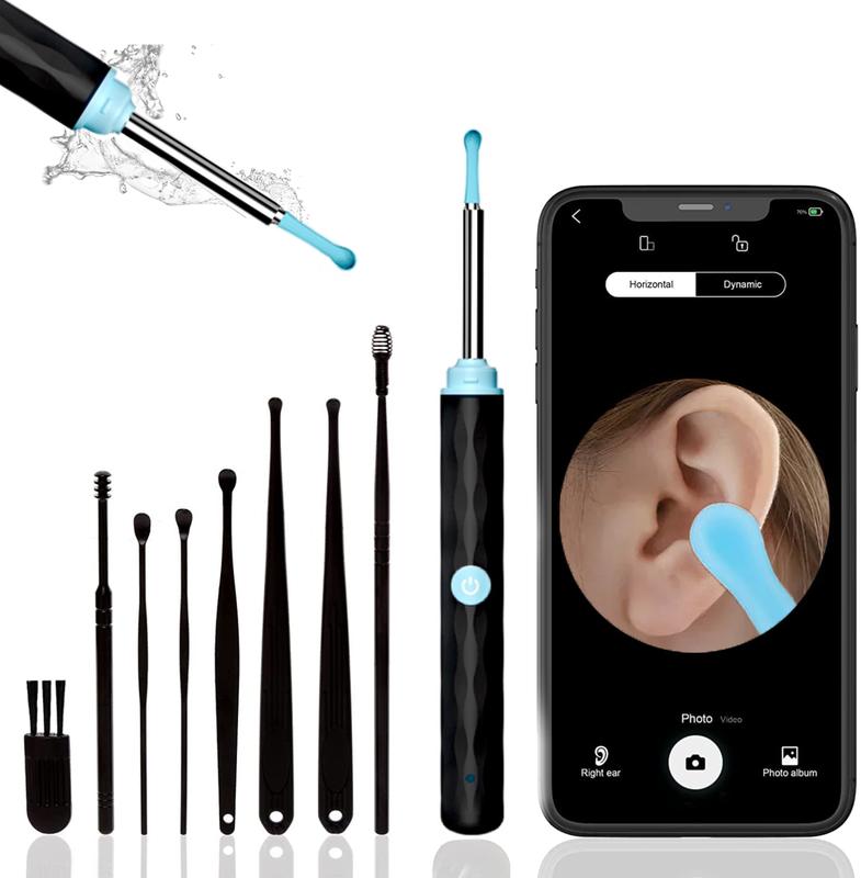 <Christmas Gifts> Ear Wax Removal Tool - Spade Ear Cleaner with Ear Camera, 1080P Ear Scopel with 7 Pcs Ear Set - Earwax Remover Picker with 5 Replacement Tips Ear Pick with 6 LED Light for Earwax Cleaning, Support iPhone & Android