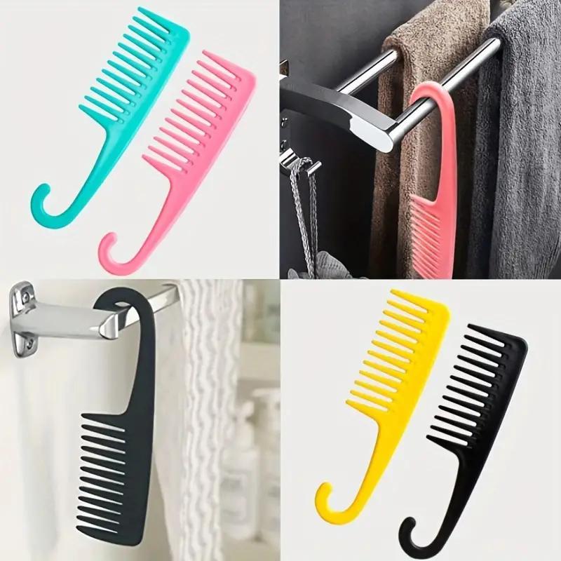 Large Wide Tooth Shower Comb, Haircare Hair Styling Brush Plastic Hair Comb, Heatless Wet and Dry Straight and Curl Hair Hairdressing Comb