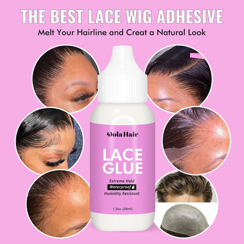 Dolahair Lace Glue for Wigs, Waterproof Super Hold Wig Glue for Front Lace Wig, Invisible Hair Bonding Adhesive Glue Extreme Hold for Hair Systems