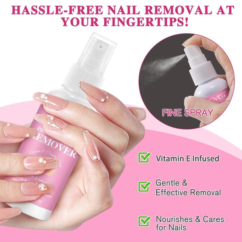 Press on Nail Remover, 2 Counts Gentle & Effective Nail Polish Remover, Nourishes & Cares for Nails, Quick & Hassle-free Nail Care Product