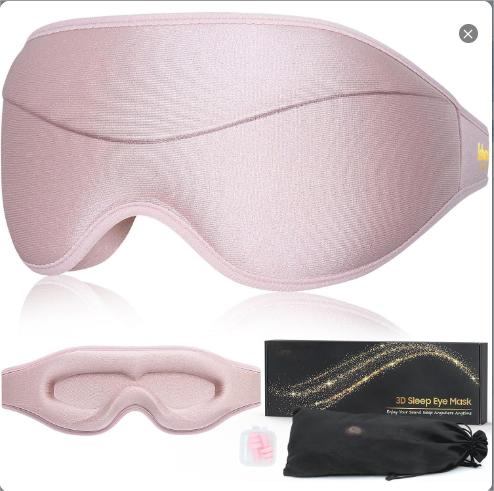 Sleep Mask, Premium Eye Mask for Sleeping, Total Blackout, Superior Soft Comfort, Upgraded 3D Ergonomic Designed Sleeping Mask for Home, Office, Travel, Meditation, Yoga, Pink