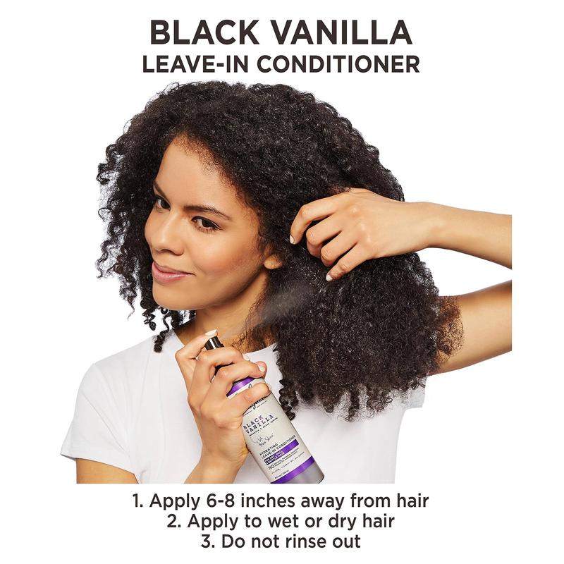 Carol's Daughter Black Vanilla Leave In Conditioner for Curly, Wavy or Na Hair, Moisturizing Hair Care for Dry, Dull or Brittle Hair, 8 Fl Oz