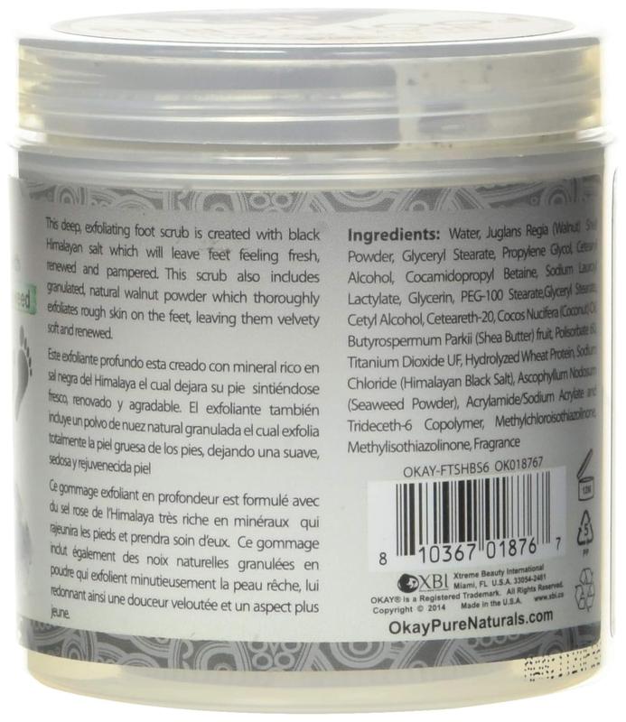 OKAY Pure Naturals Black Salt Foot Scrub 6oz