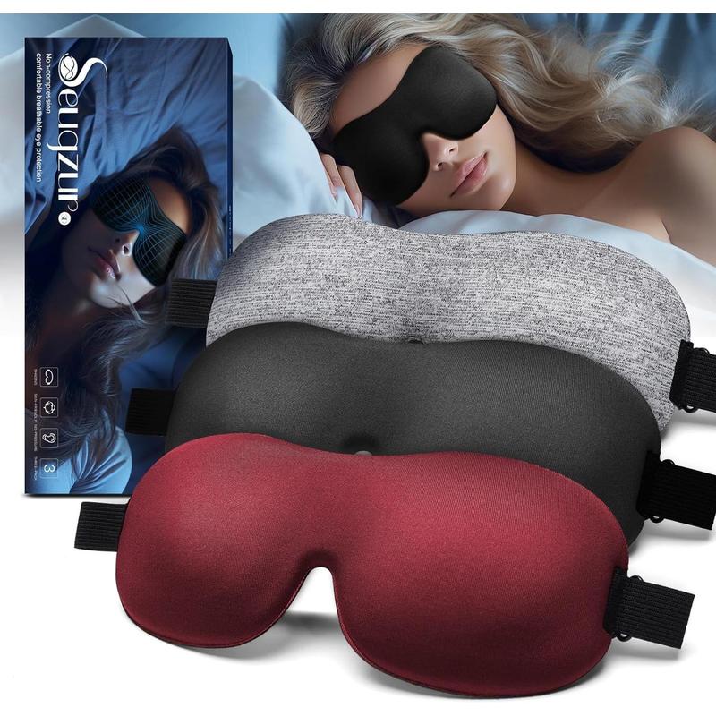 Sleep-Eye-Mask-for-Side-Sleepers: Light Blocking Eye Mask for Sleeping 3D Blackout Eye Cover Women Men, Travel Blindfold (blackbluepurple)