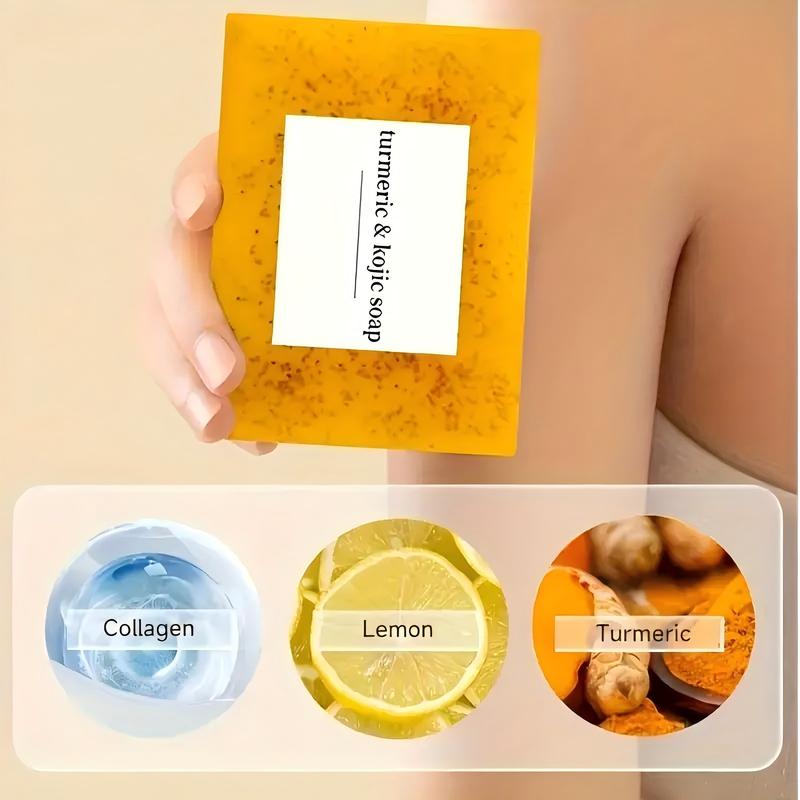 Turmeric Wash and Care twoPieceSet, Turmeric cleanser and turmeric kojic soap，Facial cleansing And skin cleansing