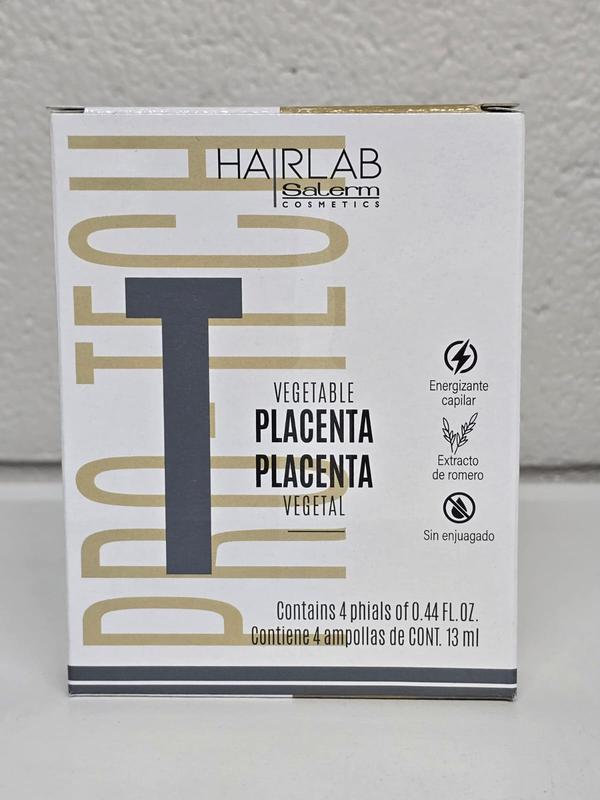 Salerm Vegetable Placenta Restructurer - Strengthens and Vitalizes Hair, Shiny, Vegan-Friendly, Dye-Free, 0.44 Fl Oz (Pack of 4) Haircare Comfort