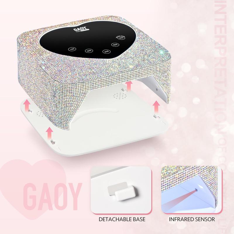 GAOY Cordless UV Light for Gel Nails, Professional Nail Lamp, Rechargeable Nail Dryer with Diamond for Fast Curing