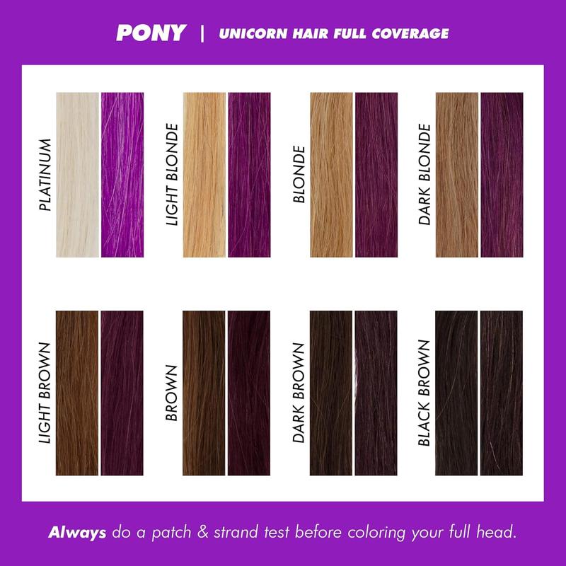 Hair Dye, Pony (Violet Purple) - Semi-Permanent Hair Color Conditions & Moisturizes - Temporary Hair Tint Kit Has A Sugary Citrus Vanilla Scent - Vegan.Easy to operate fast coloring