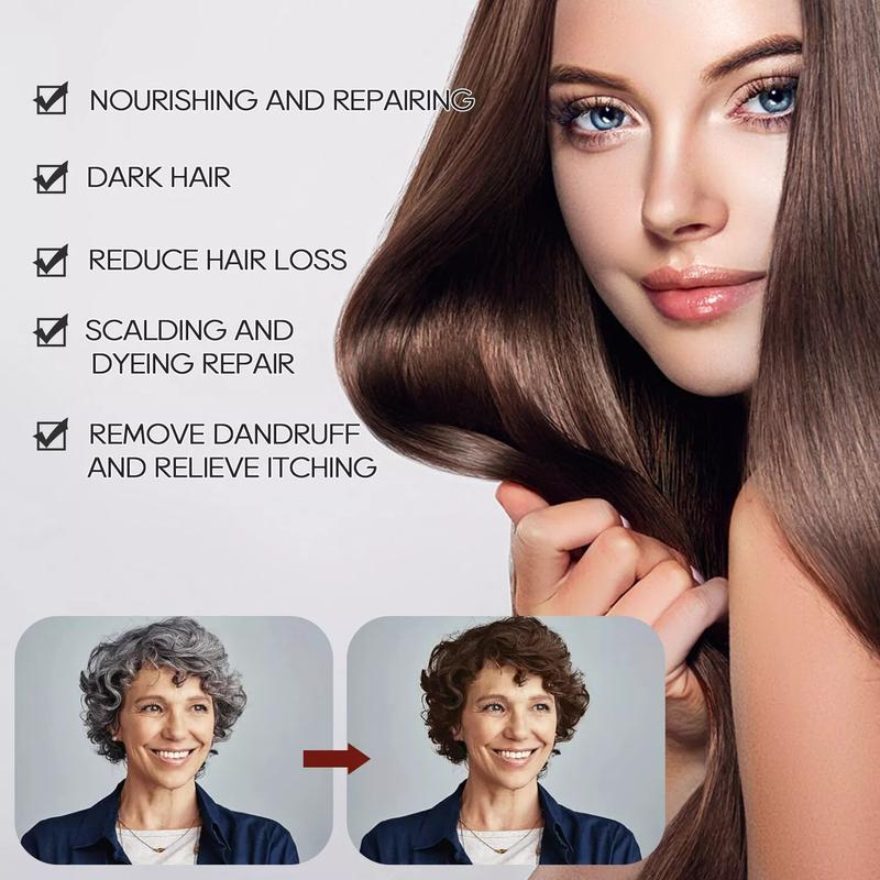 3-in-1 Natrual Brown Hair Dye Shampoo – Instantly Covers Grays, Long-Lasting Vibrant Color, Gentle & Easy Application for Nourished, Healthy Hair Haircare