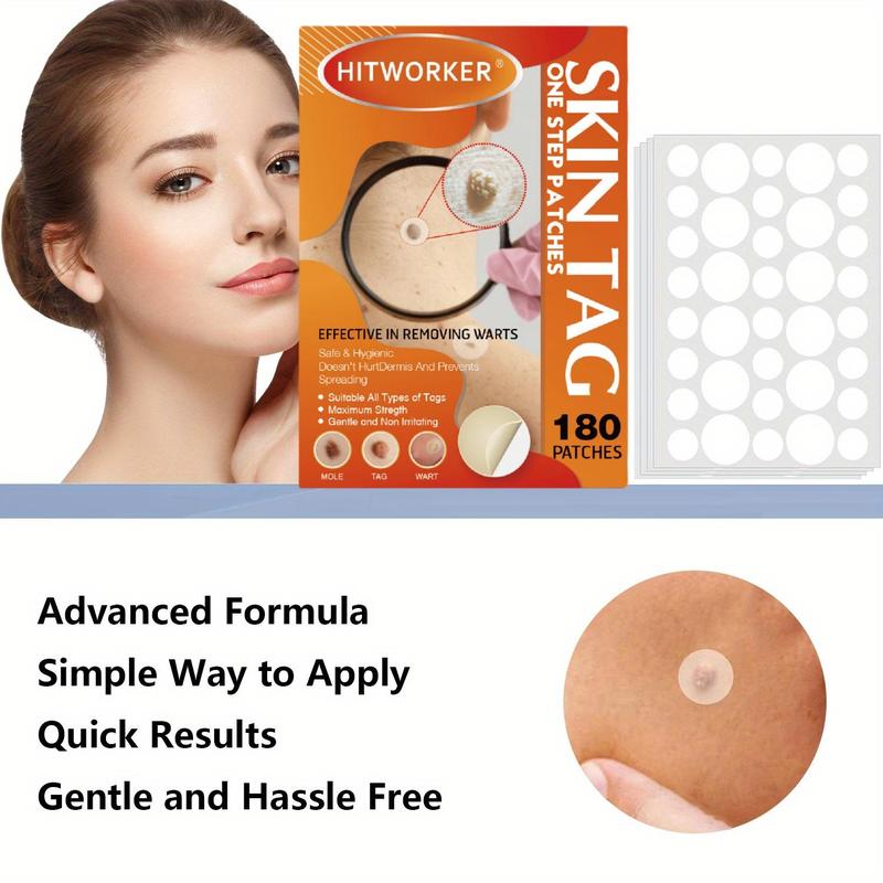 Skin Tag Cleaning Patches, 180pcs box Hydrocolloid Acne Patches, Waterproof Acne Care Patches, Natural Skin Care Patches for All Skin Types, Christmas Gift