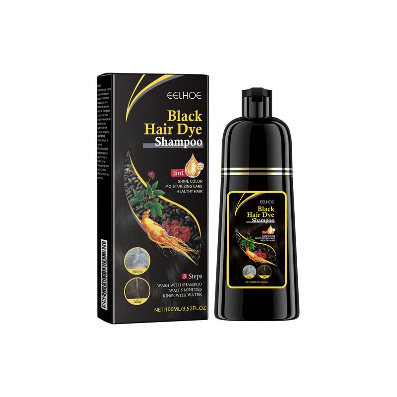 EELHOE Black Hair Shampoo, Black100ml Conditioner Haircare, Shampoo for Gray Hair for Women & Men, Long Lasting & Coverage Haircare shampoo  3 in 1