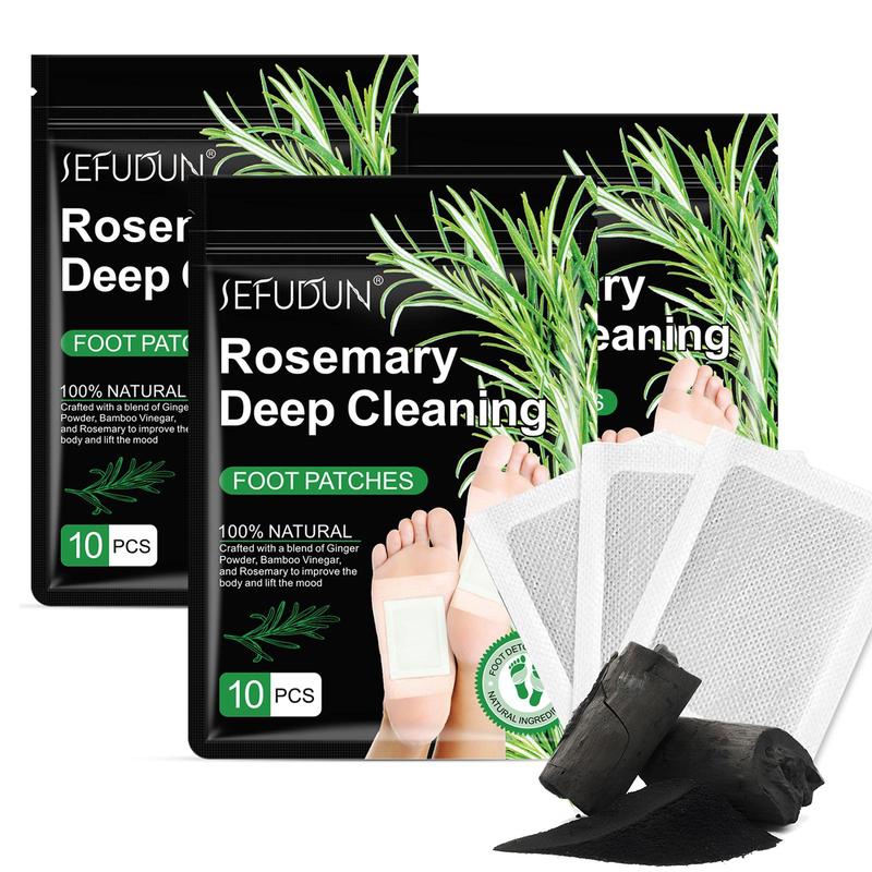 Rosemary Deep Cleansing Foot Patches, 10pcs *3 Bags Foot Care Patch, Effective Feet Health Patches, Relaxation, Sleep Better Adhesive Sheets