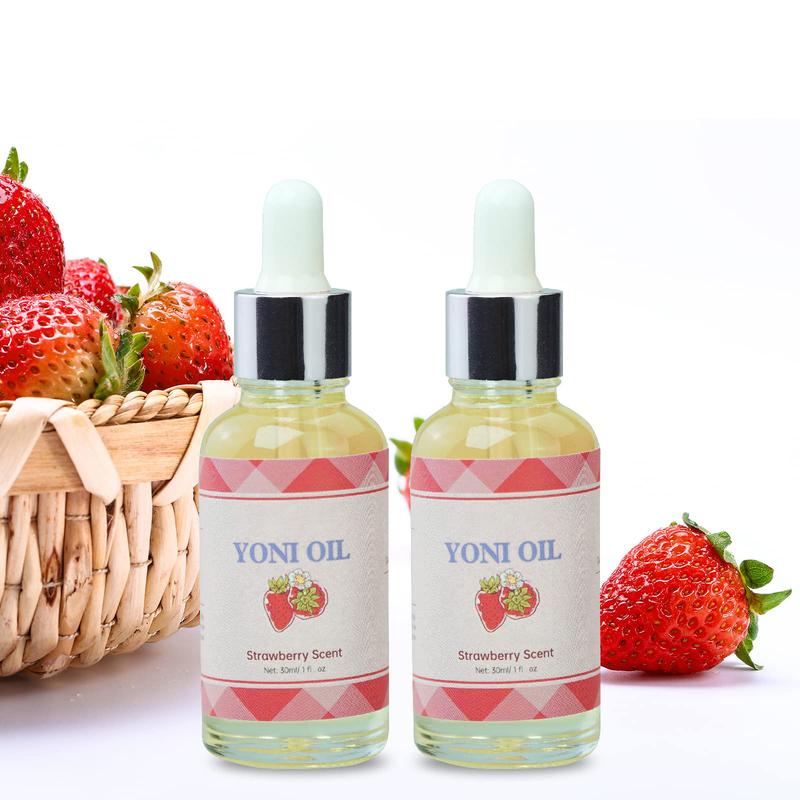 2 Packs Yoni Oil for Women,  Feminine Oil, Ph Balanced for Women, Eliminates Odor and Soothes, Feminine Intimate Deodorant Made with Strawberry Oils (1 fl oz 30 ml) Hydrating Moisturize