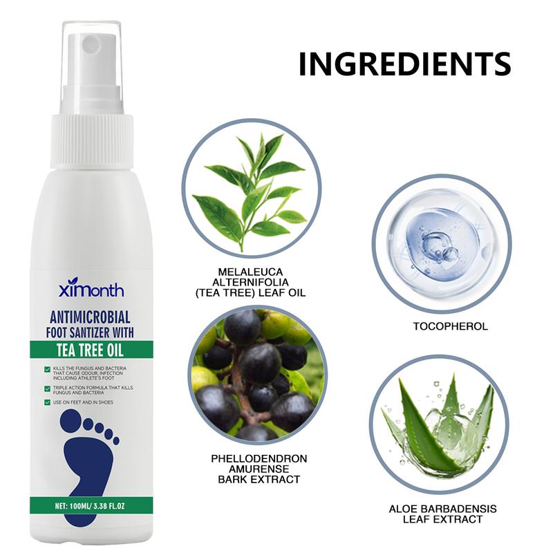 (New) 2024 Antimicrobial Foot Cleanser Liquid Soap with Tea Tree Oil, Soothes itch and Skin irritations, 100ml Bottle