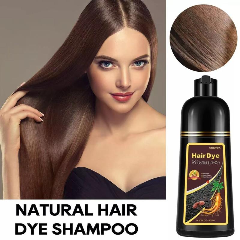 3-in-1 Natrual Brown Hair Dye Shampoo – Instantly Covers Grays, Long-Lasting Vibrant Color, Gentle & Easy Application for Nourished, Healthy Hair Haircare