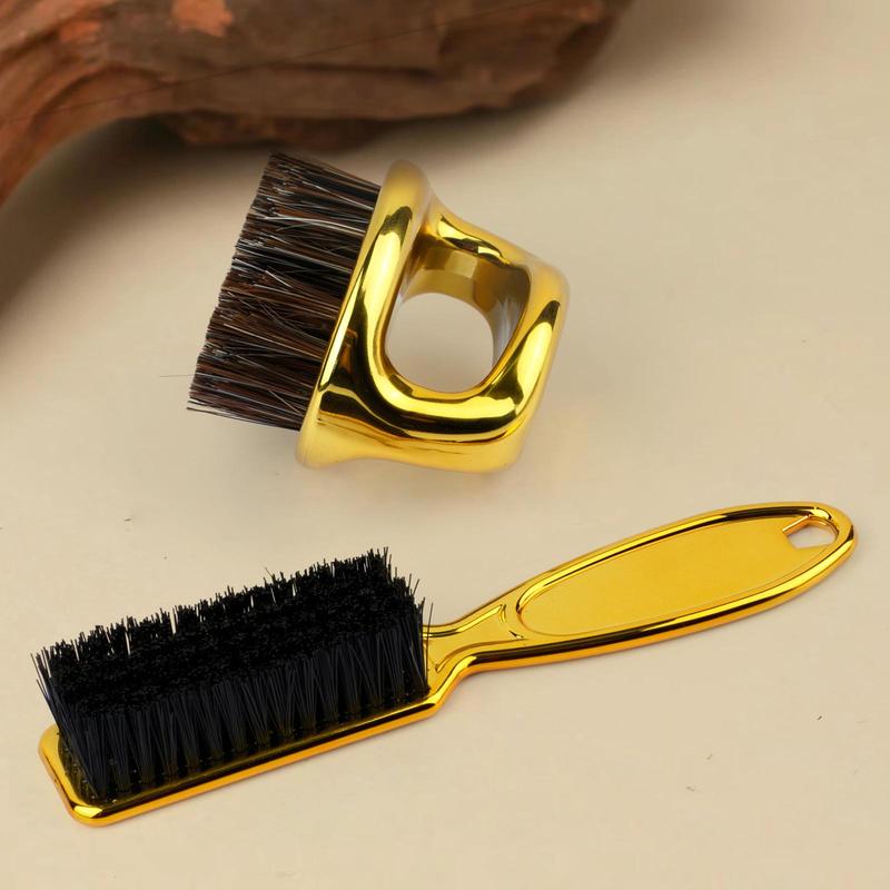 Professional Hair Clipper Brush, Retro Oil Head Brush, Carving Hair Clipper Mane Ring Brush, Beard Brush, Manual Shaving Accessories for Men