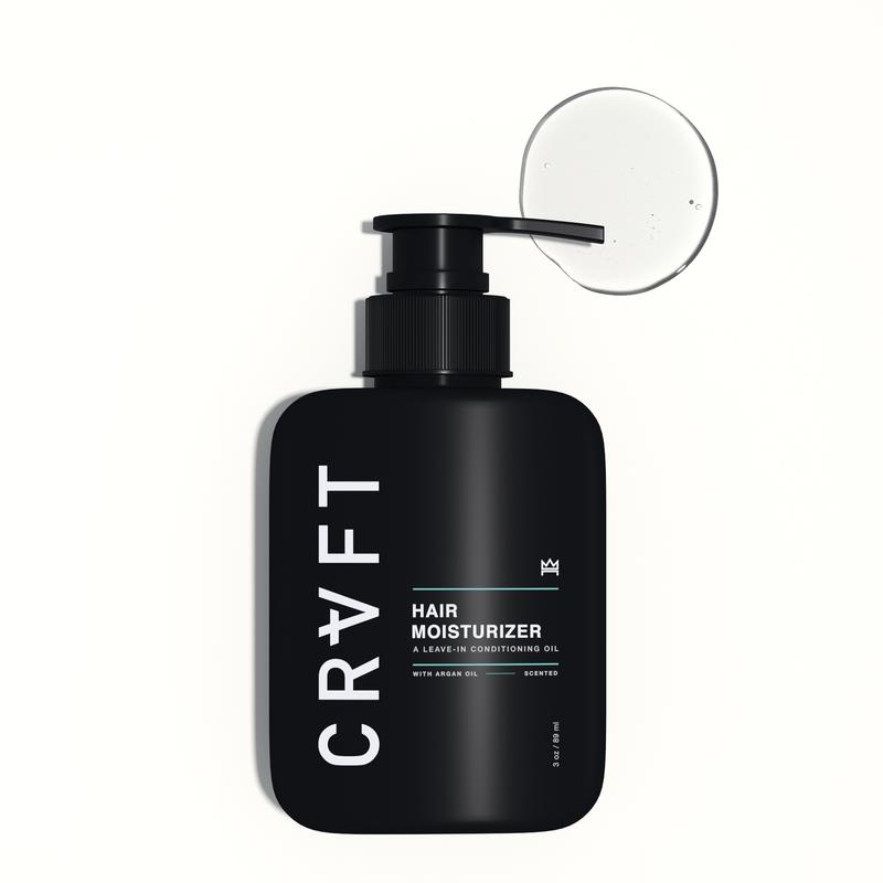 CRVFT Hair Moisturizer (3oz) - Daily Leave in Conditioner For Men [OIL] - Hydrating Conditioning Oil for All Hair Types - 30 Day Supply - For Dry and Damaged Hair | Scented | AM