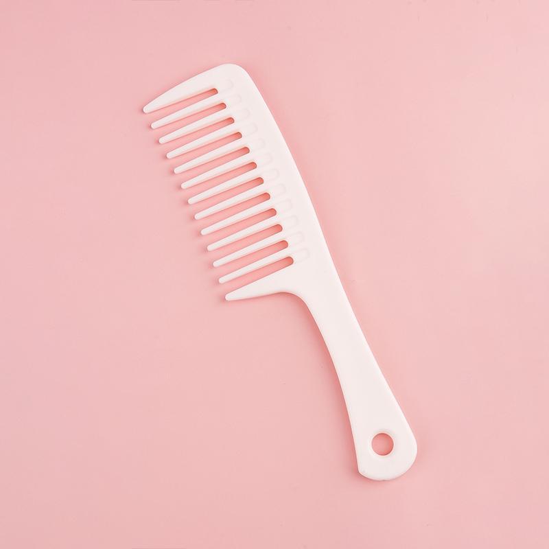 Large Wide Tooth Shower Comb, Haircare Hair Styling Brush Plastic Hair Comb, Heatless Wet and Dry Straight and Curl Hair Hairdressing Comb