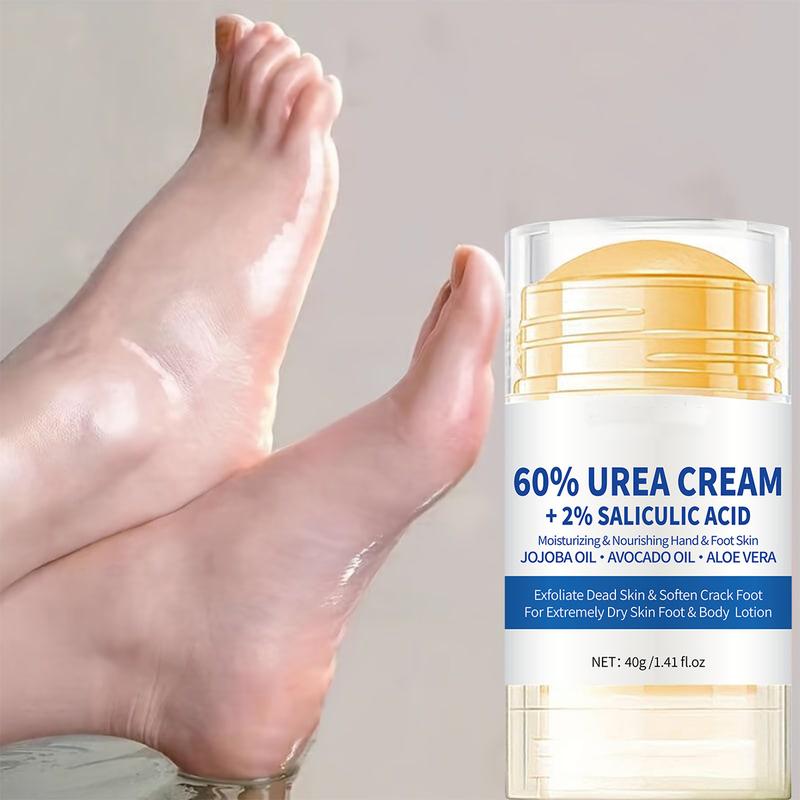 60% Urea plus 2% Salicylic Acid Foot Cream Moisturizer for Dry Cracked Feet Knees Elbows Hands Hydrates &Nourish Foot Care for Softens Skin Exfoliates Dead Skin Smoothing Skin Women and Men 1.41oz