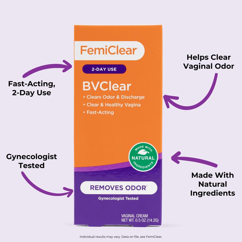 FemiClear BVClear Cream for Feminine Odor. Fast-Acting, Natural Ingredients & Gynecologist Tested