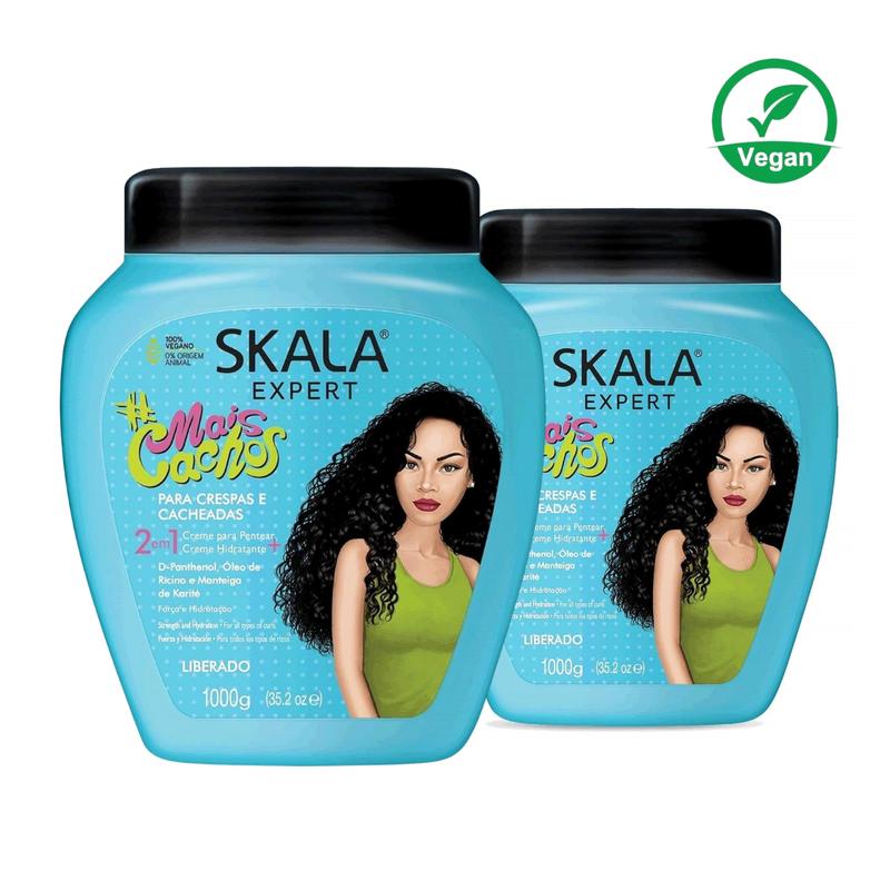 2x SKALA 2 in 1 for Curly Hair Super Curly Treatment Cream for Hair 3ABC Great for hair growth strength repair glow volume Hydrate Conditioner Shampoo