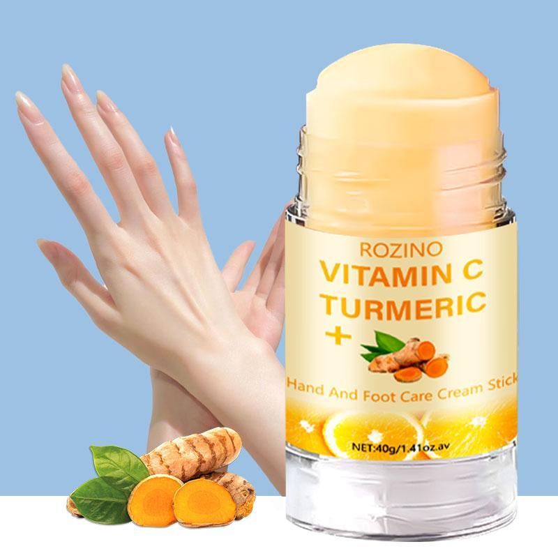 40g Turmeric Vitamin C Hydrating Hand Balm Stick, Moisturizing Hand Cream, Foot Care Product for Dry Cracked Skin, Hand & Elbow Skin Care Moisturizer, Summer Essentials