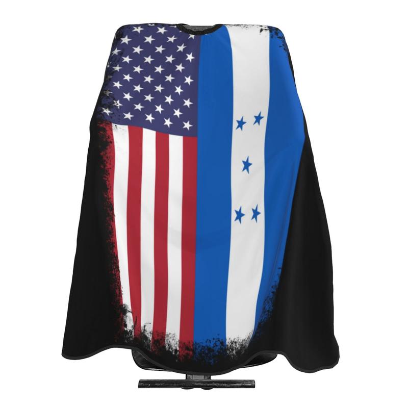 USA Honduras Mix Flag Salon Barber Cape Haircut Apron for Hair Stylist and Home Use - Lightweight and Durable - Comfortable, Hanging