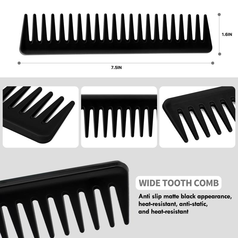 4 count Curly Hair Brush Set for Adult &  Wet or Dry, Detangling Brush for 3 4ABC Hair with Detangler Spray Bottle & Wide  Comb (3+1, Black)