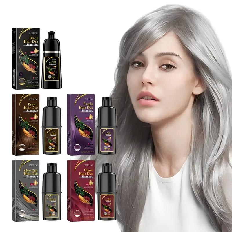 Silver Gray Hair Dye Shampoo 3-in-1 Champu Para Canas Mujer, Instant Herbal Hair Color Treated Shampoo, Long Lasting Easy to Use, for Women Men Christmas Gift, 100ml