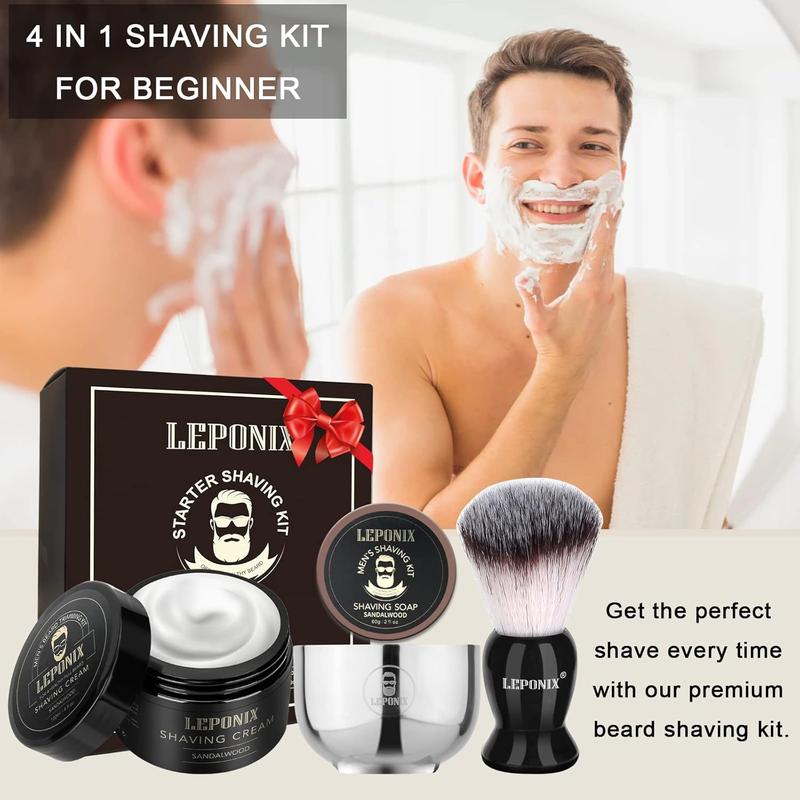 Shaving Kit for Men, Include Shaving Soap for Men, Shaving Brush, Shaving Cream, Shaving Bowl Mens Shaving Kit Aftershave Gift Set for Men Him Husband Boyfriend