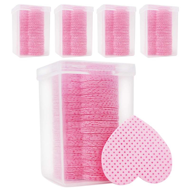 Heart Shaped Lint Free Nail Wipes, 600pcs 1000pcs Soft Nail Polish Remover Pads, Non-Woven Nail Polish Remover Wipes, Lint Free Wipes For Nails, Eyelash Extensions, Lash Glue