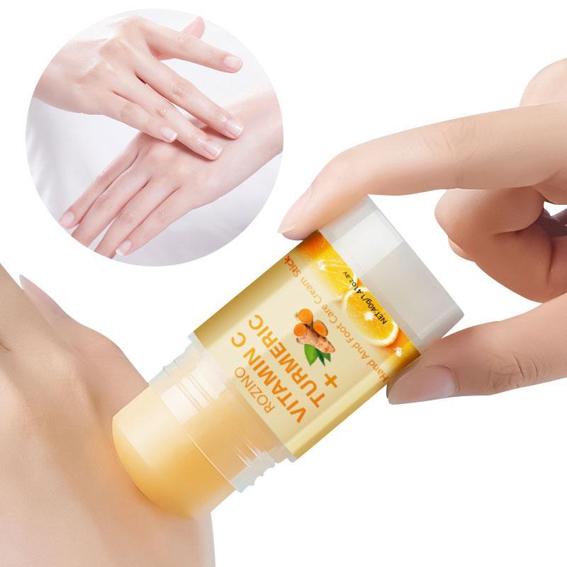 40g Turmeric Vitamin C Hydrating Hand Balm Stick, Moisturizing Hand Cream, Foot Care Product for Dry Cracked Skin, Hand & Elbow Skin Care Moisturizer, Summer Essentials