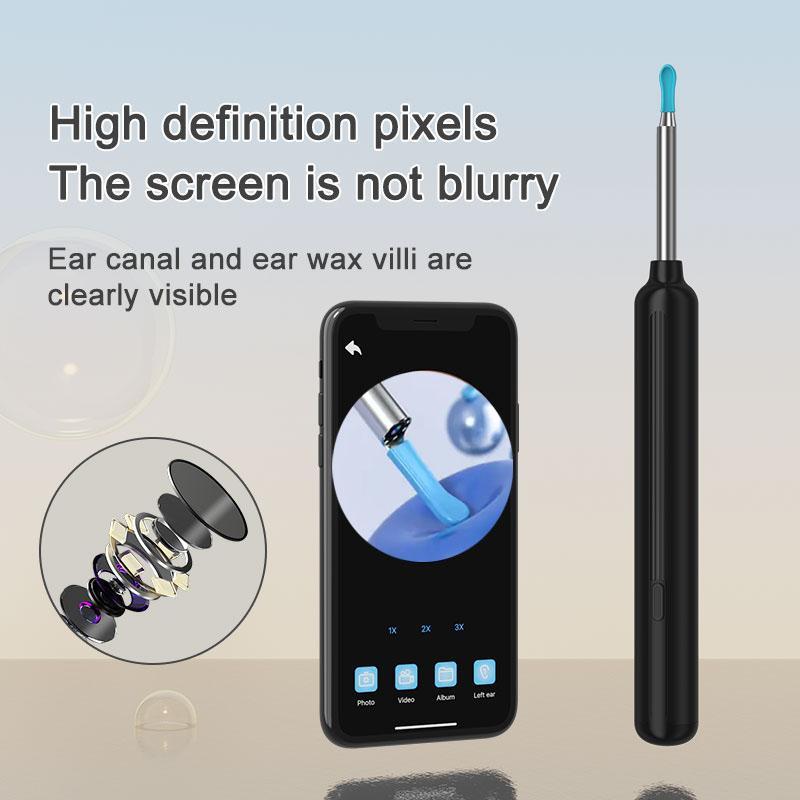 Ear Wax Removal Kit, 1 Box Ear Cleaner with Camera & Accessories, Rechargeable Ear Wax Removal Kit for iPhone, iPad, Android Smartphones, Christmas Gift