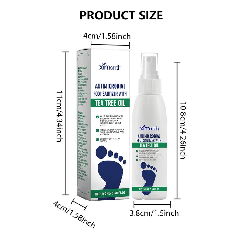 (New) 2024 Antimicrobial Foot Cleanser Liquid Soap with Tea Tree Oil, Soothes itch and Skin irritations, 100ml Bottle