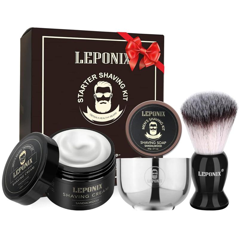 Shaving Kit for Men, Include Shaving Soap for Men, Shaving Brush, Shaving Cream, Shaving Bowl Mens Shaving Kit Aftershave Gift Set for Men Him Husband Boyfriend