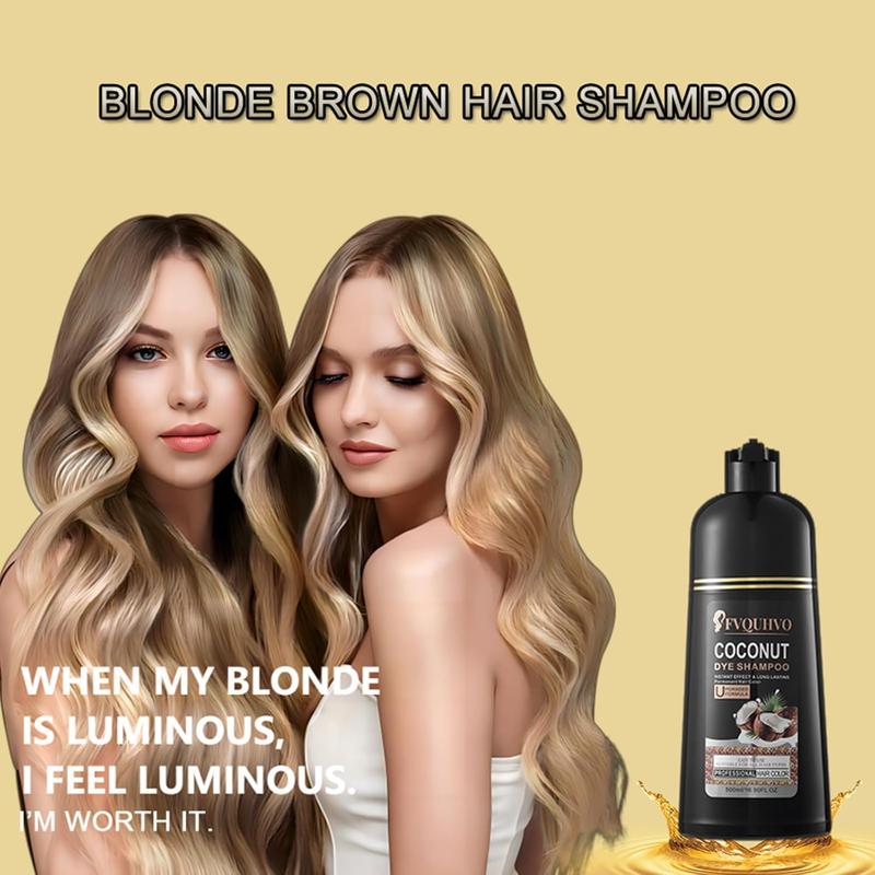 Coconut Oil 3-in-1 Hair Color Shampoo, Upgraded Herbal Formula, Suitable for All Hair Types, Effective Coverage of Gray Hair, Easy to Use ,  Hair Dye Haircare 3-in-1 hair