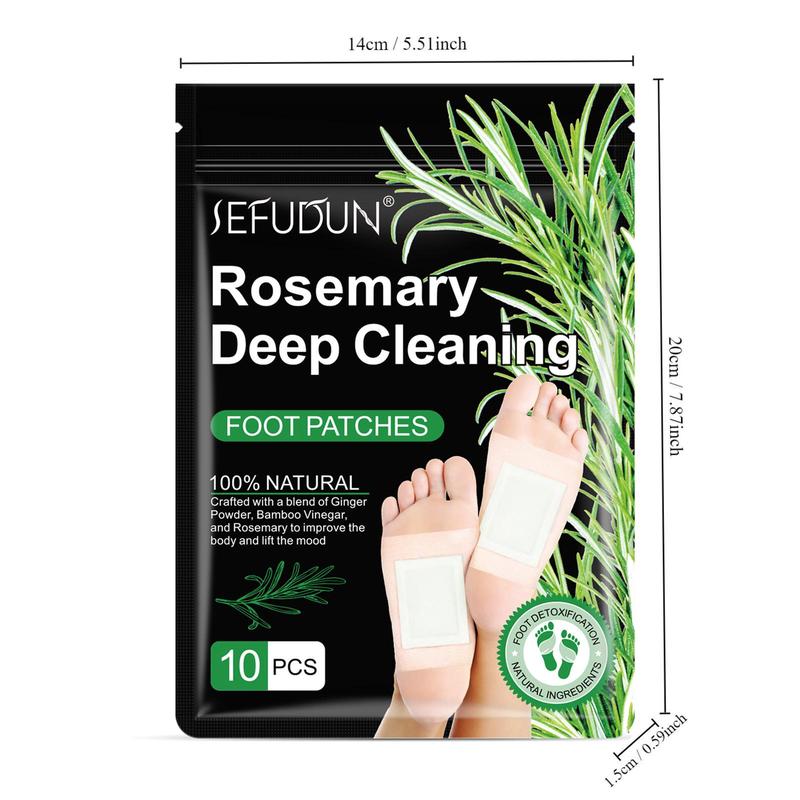 Rosemary Deep Cleansing Foot Patches, 10pcs *3 Bags Foot Care Patch, Effective Feet Health Patches, Relaxation, Sleep Better Adhesive Sheets