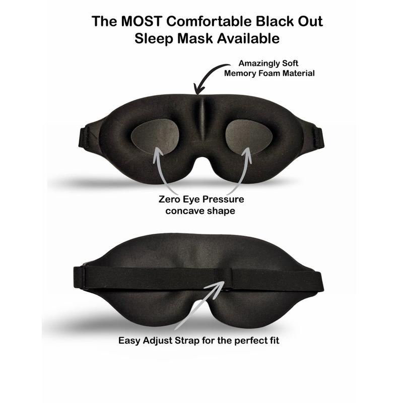 See Better MD 3D Luxury Sleep Mask - Memory Foam Blackout Mask for Uninterrupted Sleep and overnight dry eye