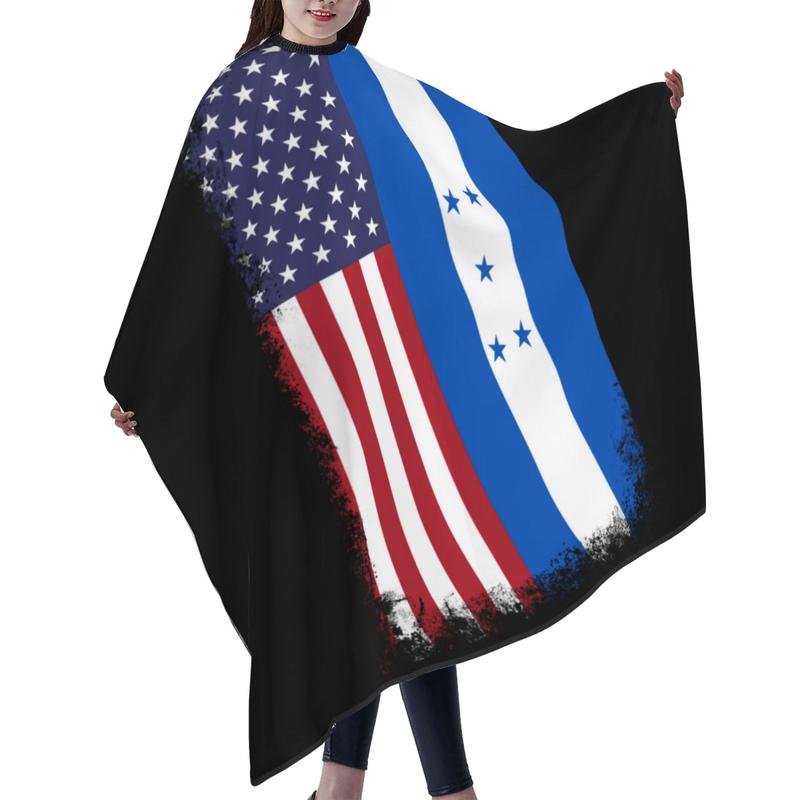 USA Honduras Mix Flag Salon Barber Cape Haircut Apron for Hair Stylist and Home Use - Lightweight and Durable - Comfortable, Hanging