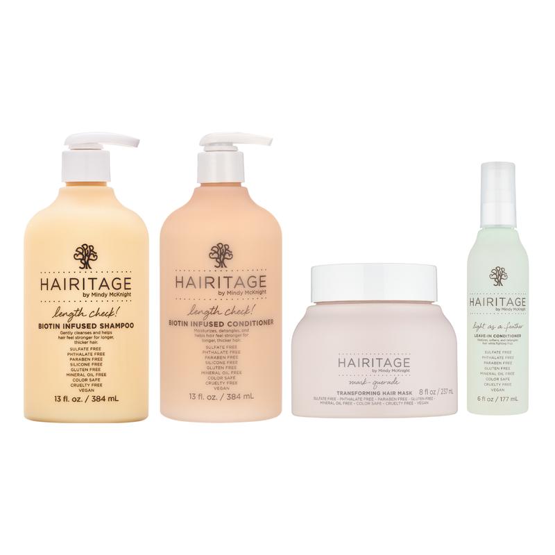 Hairitage Weekly Reset Set - Biotin Infused Shampoo & Biotin Infused Conditioner & Transforming Hair Mask & Leave-In Conditioner