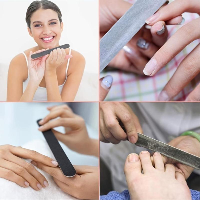 10pcs set Double-sided Nail File, Portable Nail Polishing Tools, Professional Manicure & Pedicure Tool for Women & Girls