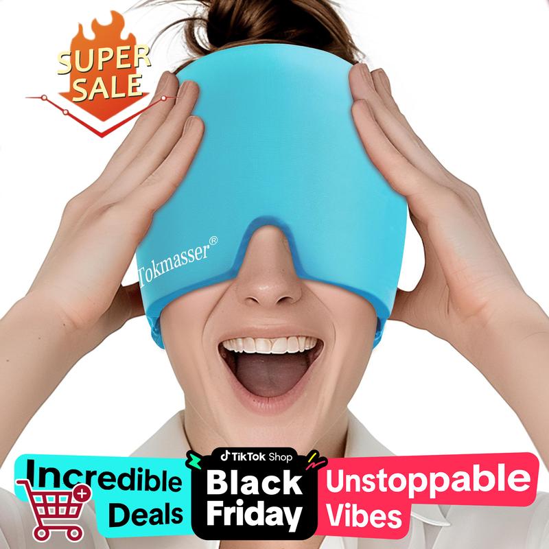 [blackfriday sale]Migraine Headache Relief Cap, Gel lce Head Wrap for Tension and Stress Relief.Suitable for Home breaks, before sleep, office