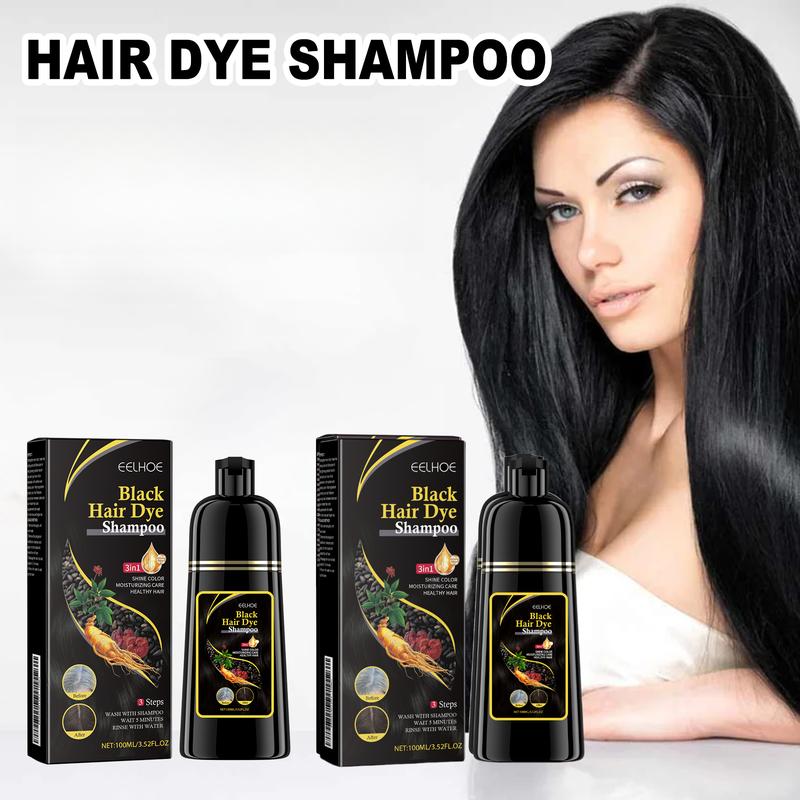 EELHOE Black Hair Shampoo, Black100ml Conditioner Haircare, Shampoo for Gray Hair for Women & Men, Long Lasting & Coverage Haircare shampoo  3 in 1