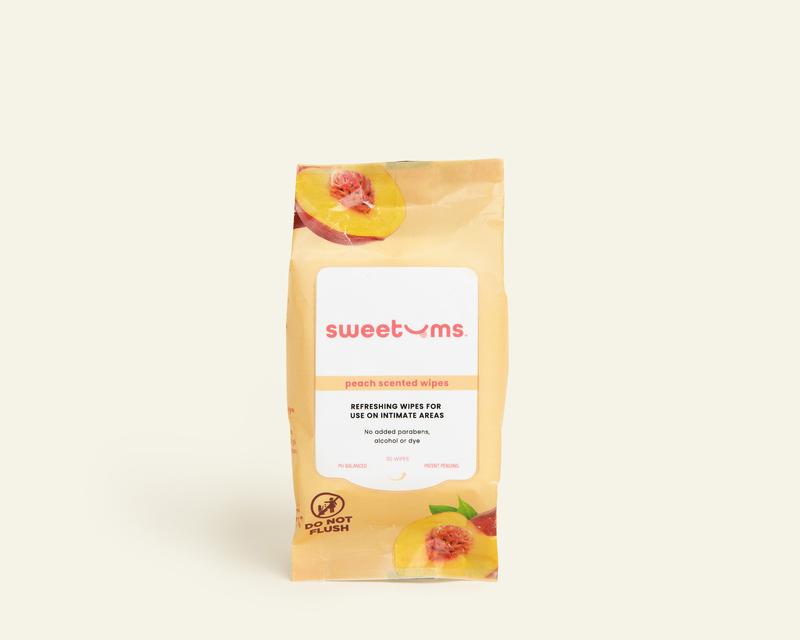 Sweetums Peach Scented Wipes pH balanced wipes Feminine Wipes Daily Hygiene