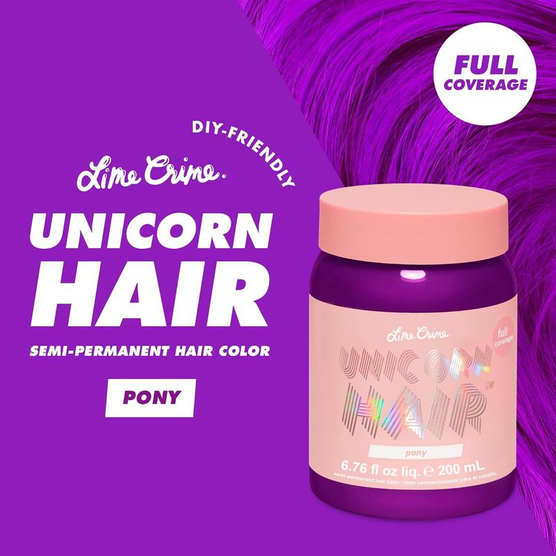 Hair Dye, Pony (Violet Purple) - Semi-Permanent Hair Color Conditions & Moisturizes - Temporary Hair Tint Kit Has A Sugary Citrus Vanilla Scent - Vegan.Easy to operate fast coloring