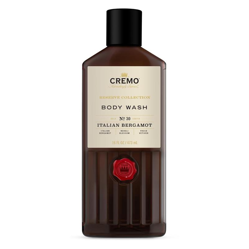 Cremo Rich-Lathering Italian Bergamot Body Wash for Men, Notes of Italian Bergamot, Neroli Blossom, 16 Fl Oz, 1 pack Scent Cologne Body Care Fragrance